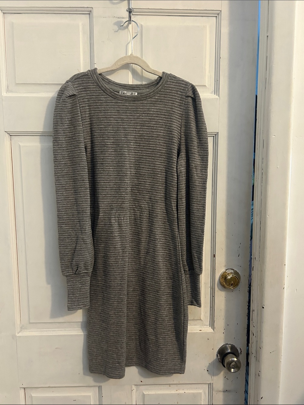 NWT Dex Medium Gray Ribbed Knit Dress